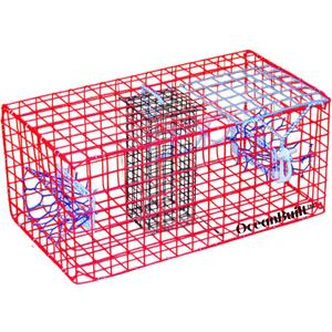 Florida Medium Blue Crab Trap – 24 x 14 x 11 Crab Pot for Recreational Crabbing – Two-Throat Entry Fishing Trap – PVC Coated Wire Saltwater Crab Trap