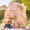 Pink Arch Backdrop Cover for Wedding, 6FT Dusty Pink Arch Cover Stretchy Backdrops, Double-Sided Arch Stand Covers for Wedding Ceremony, Baby Shower, Birthday Party Decoration
