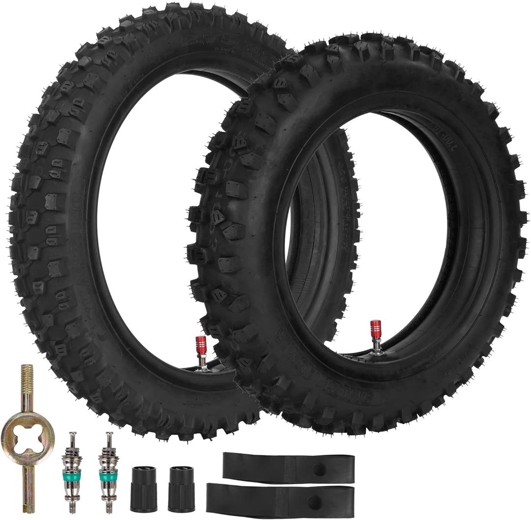 Front 2.75-12 Rear 3.00-10 Tire and Inner Tube Sets for CRF70 CRF110 DRZ110 JR80 KX65 KX110 TTR90 PW80 Coolster SYX Moto 110cc 125cc RZF SSR YCF IMR Atomik Thumpstar Stomp Pitster SDG Lifan YX
