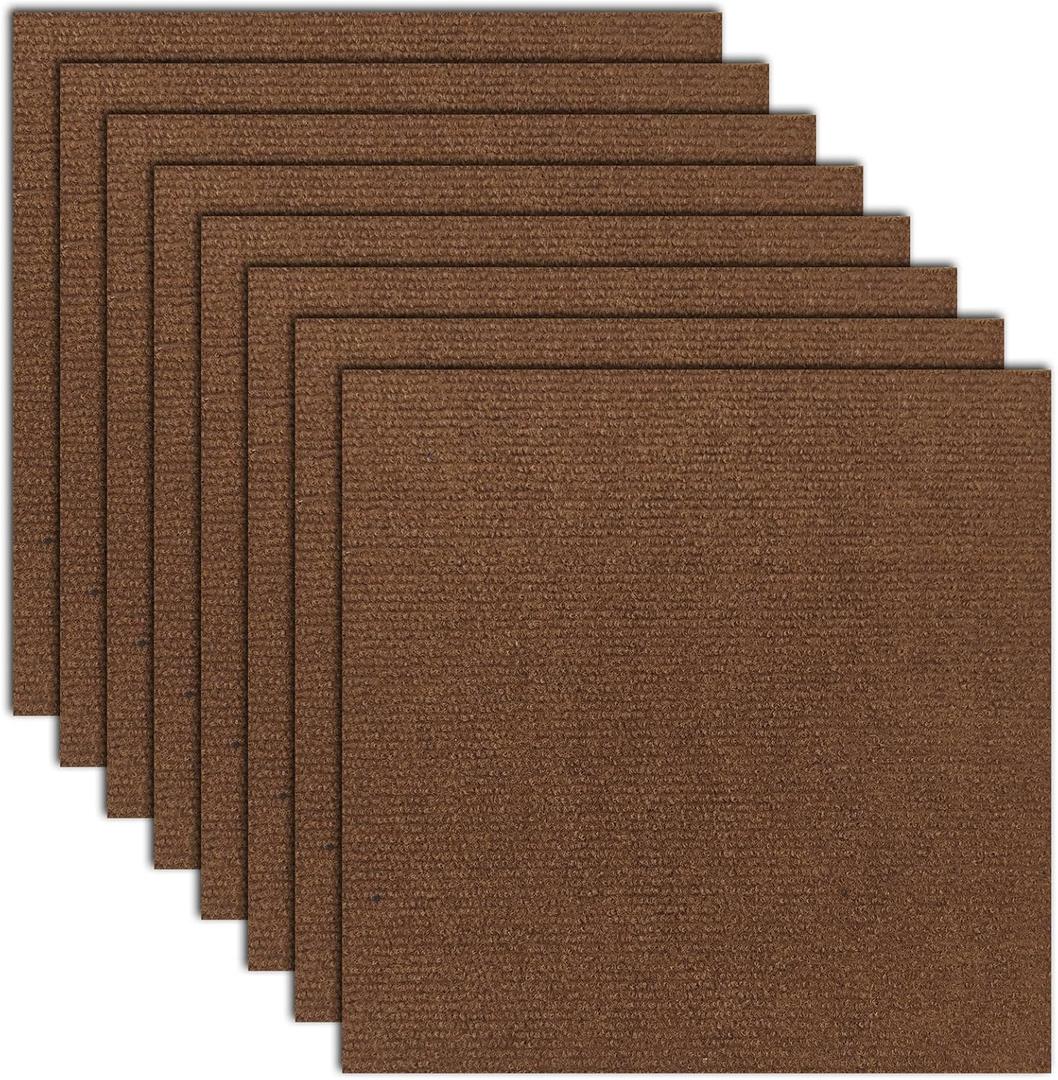 30Pcs Carpet Tiles Peel and Stick 12”x 12” Non-Slip Self Adhesive Squares Carpet Floor Tile Reusable Waterproof Carpet for Living Room Bedroom (Coffee)