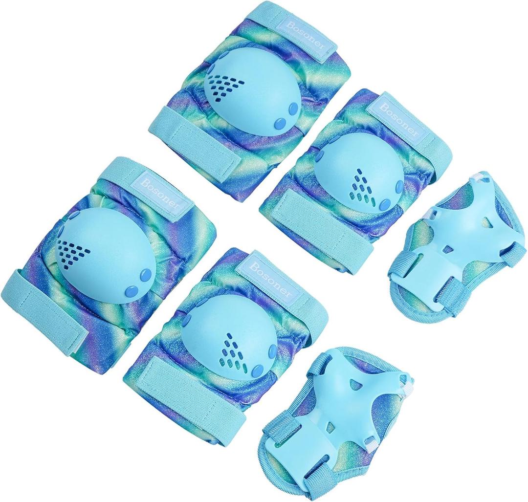 BOSONER Kids/Youth Knee Pad Elbow Pads for Roller Skates Cycling BMX Bike Skateboard Inline Rollerblading, Skating Skatings Scooter Riding Sports | Medium(6-15 years)
