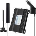 RV Cell Phone Signal Booster Car Truck RV Cell Phone Booster Car Vehicle SUV Support All Carriers AT&T T Mobile Verizon Signal Booster Car Cell Booster for RV 5G 4G LTE 3G Band 13/12/17/5/4/66/2/25 (Black)