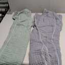 2 Pack Hooded Baby Towels - 100% Muslin Cotton for Newborns, Infants, Toddlers - Large 32x32Inch Size - Highly Absorbent and Essential for Newborn Care, Green and Grey