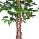 HAIHONG Artificial Ficus Tree 5FT Faux Silk Plants with Sturdy Plastic Nursery Pot,Fake Ficus Trees for Home Office Farmhouse Indoor Outdoor Decor Perfect Housewarming Gift (5FT-2Packs)