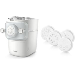 Philips 7000 Series Pasta Maker & Philips Avance Collection 4-in 1 Angel Hair, Pappardelle, Thick spaghetti & Tagliatelli, One size, Easy Clean, Perfect Texture and Taste, White (HR2404/05)
