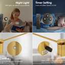 GOODATE 23.6 Inch Battery Operated Wall Sconce, 12000mAh Rechargeable Wall Sconce with Remote Control, Dimmable LED Wireless Wall Light for Bedroom, Living Room, 15 Colors, 180 Rotate, Gold, 1 Pack