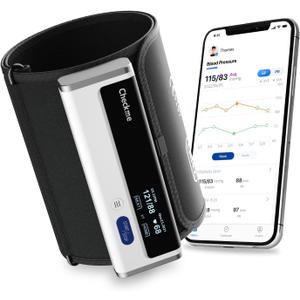 Checkme BP2A Blood Pressure Monitor for Home Use Upper Arm - Bluetooth BP Machine Cuff, Accurate Digital Readings in 30 Seconds, Unlimited Data Stored in App for iOS & Android (White)