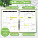 3 x Ymumuda 2026 Planner-2 Year Monthly Planner 2026-2027, JAN.2026 - DEC.2027, 8.5" x 11" Large Daily Planner with Spiral Bound, 24 Months Calendar Planner for School Office Work Teacher (G-Yellow Green)