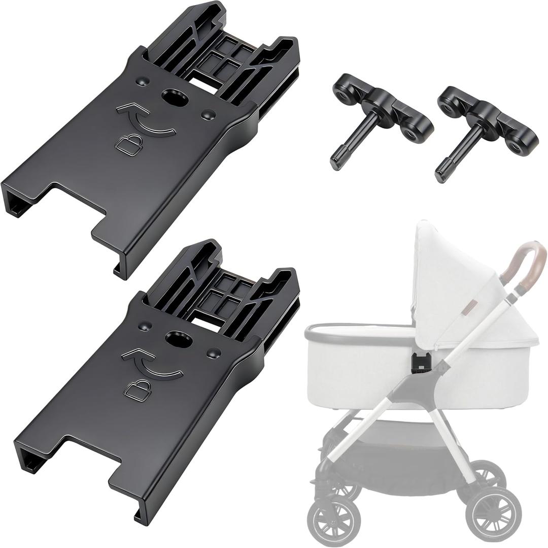 Connector for UPPAbaby V1/V2/V3 Bassinet to Nuna TRIV Next & Nuna SWIV -Easy to Install, Safe and Durable Adapter to Connect Strollers and Bassinets (2-Pack)