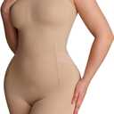 SheCurve Easyslide Bathroom- Friendly Seamless Shapewear Bodysuit, Tummy Control Back Support Sculpting Body Shaper For Women, Large