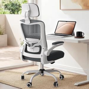 Ergonomic Office Chair for Long Hours, Adjustable Padded Lumbar Support for Lower Back Relief, 330 lb Capacity, Comfortable Computer Desk Chair for Home Office, Work & Study