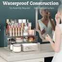 LAMU Makeup Organizer with Large Drawers, Bathroom Counter Skincare Organizer for Vanity,Storage Box with Handle, Cosmetic Display case for Vanity Countertop, Skincare Perfume Storage, Clear