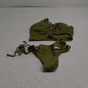 SweatyRocks Women's Lace Up Cut Out Halter Bikini Set High Waisted Two Piece Bathing Suit Swimwear (Large, Olive Green)