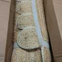 GRUHUM Scalloped Jute Area Rug 2'6"x4'ft Natural Base Off White Trim Handwoven Runner Reversible Soft Braided Farmhouse Jute Runner Rug Indoor EcoFriendly Livingroom Bedroom Kitchen Hallways Enterways