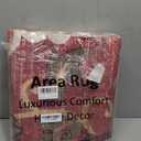 Beeiva Floral 5x7 Red Area Rugs, Washable Rug for Living Room Lightweight Paisley Print Vintage Ultra Thin Large Burgundy Non Slip Carpet for Bedroom Dining Room Christmas Decor