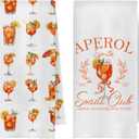 Aperol Spritz Gift Kitchen Towels, Cocktail Lover Gifts Dish Tea Towel for Kitchen Bart Cart Decor, Aperol Spritz Cocktail Themed Gifts Decorative Hand Towels, 16x24 Inches Set of 2