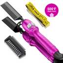 200-500F Pink Hot Comb:Electric Hot Comb for Lace Front Wigs,Electric Pressing Combs for Black Hair,Electric Straightening Comb for African American Hair,