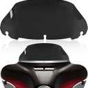 Black 9” Motorcycle Wave Windshield Windscreen Compatible for Harley 2014-2023 Harley Davidson Touring Street Glide/Electra Glide/Ultra Limited/Tri Glide FLHT FLHX FLHXS FLHTK