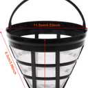 Reusable 4 Cone Coffee Filter, Permanent Filter Basket for 8-12 Cup Coffee Makers, Filter #4 Cone Coffee Filter for Brew Coffee Maker, Permanent Filter for Coffee Bar Brewer Accessories, 2 Packs