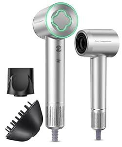 Hair Dryer, 150000 RPM High-Speed Brushless Motor Negative Ionic Blow Dryer for Fast Drying, Low Noise Thermo-Control Hair-Dryer-with-Diffuser and Nozzle