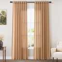 Camel Linen Curtains 84 Inches Long for Bedroom Back Tab Light Filtering Privacy Semi Sheer Drapes Modern Farmhouse Decor Camel Cotton Elegant for Living Room Curtain 2 Panels Set 52x84 Inch