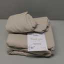 MILDLY Super Soft Duvet Cover - 100% Washed Microfiber Light Khaki Comforter Cover Set 3 Pieces with Zipper Closure & Corner Ties (No Comforter) (Queen(90"x90"))