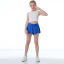 Flowy Shorts for Girls Butterfly Shorts for Kids Teens Preppy Tennis Running Athletic Shorts with Liner (Blue, S)