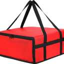 musbus Pizza Carrier Insulated Bags Large for Deliveries, Insulated Pizza Carrier Delivery Bag 20x20 Food Bag for Personal and Professional Use (20W x 20D x 6H, Red)