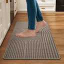 Kitchen Mats for Floor, Super Absorbent Kitchen Mat Kitchen Rugs Non Slip Washable, Comfort Standing Mat for Home, Sink, Laundry, Brown