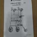 Lightweight Upright Rollator Walker All-Terrain Foldable with seat and Adjustable Height backrest, 300 lbs Capacity, 10" Front & 8" Rear Wheels for Seniors, Adults, bariatric, Includes Cane Holders Blue