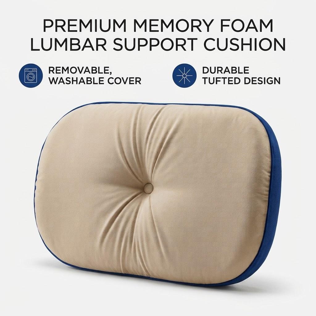 New Ergonomic Lumbar Support Pillow / Soft Back Cushion for Car and Office (Brand New in Packaging), 16" L x 13" W x 4" H