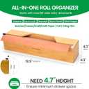 Libreshine Compact 18 Inch Foil Dispenser & Butcher Paper Dispenser with Slide Cutter, Wall-Mount Bamboo Paper Roll Organizer for Kraft/Freezer/Wax Paper, for Countertop, Drawer or Cabinet