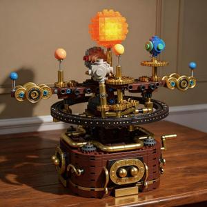 Spinning Solar System Space Building Kit, STEM Model with Rotating Planets, Sun and Astronomy Educational Toys for Kids, Outer Space Birthday Gift for Ages 8+