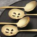 Serving Spoons Set 9.14 Inch Slotted Spoon Serving Spoon Stainless Steel Serving Utensils for Buffet Parties Catering Dishwasher Safe(Set of 8, Gold)
