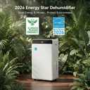 2026Upgraded 5000 Sq.Ft 80 Pint energy star Dehumidifier for Basements with Large 1.72 Gal Tank,Portable Smart Compressor Whisper Dehumidifier for Home/Bedroom/Bathroom