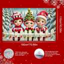 Christmas Backdrop Banner Elf Kids Winter Snow Forest Scene Backdrop Wall Hanging for Party Indoor Outdoor Decor Poster 71 X 43 Inches