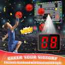 Basketball Hoop Indoor,Mini Hoop with LED Light/Scoreboard, Door Basketball Hoop Basketball Toys Gifts for 5 6 7 8 9 10 11 12 Year Old Boys Girls (Honeycomb Pattern)