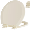 Angol Shiold Slow Close Wood Toilet Seat（Bone, Round 16.5''）