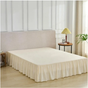 Bed Skirt Full Size Ruffled Bed Skirt with Split Corners, Full Bed Skirts 18 Inch Drop with Platform, 18'' Full, Beige