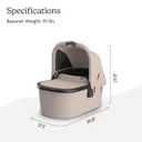 UPPAbaby Bassinet V3 - Compatible with Vista, Cruz, Ridge Strollers - Overnight Sleep Solution - Mattress, Sheet and Bug Shield Included - Ada (Sandstone Mlange/Carbon Fame)