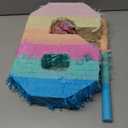 Jenaai 16 Inch Number Piata Kids Birthday Party Macaron Piata with Blindfold Stick and Confetti for Unicorn Birthday Wedding Baby Shower Decor(Number 6)