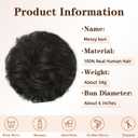 PINK SEVEN Messy Bun Hair Piece Human Hair Curly Buns Hair Piece for Women Updo Hairpiece for Daily Wear Ponytail Extension(Medium Brown