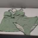 Aleumdr Women's Tankini Swimsuits Tummy Control Two Piece Bathing Suit V Neck Tie Front Flowy Swim Top with Bottom, size XL