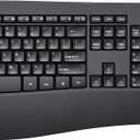 Ergonomic Keyboard and Mouse Combo - Full Size Keyboard Cordless with Palm Wrist Rest Ergonomic Mouse Wireless for Windows Computers Laptops - Black (Upgrade)