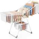 Sakugi Clothes Drying Rack, 69.5" Adjustable Wings, Foldable Design, XX-Large
