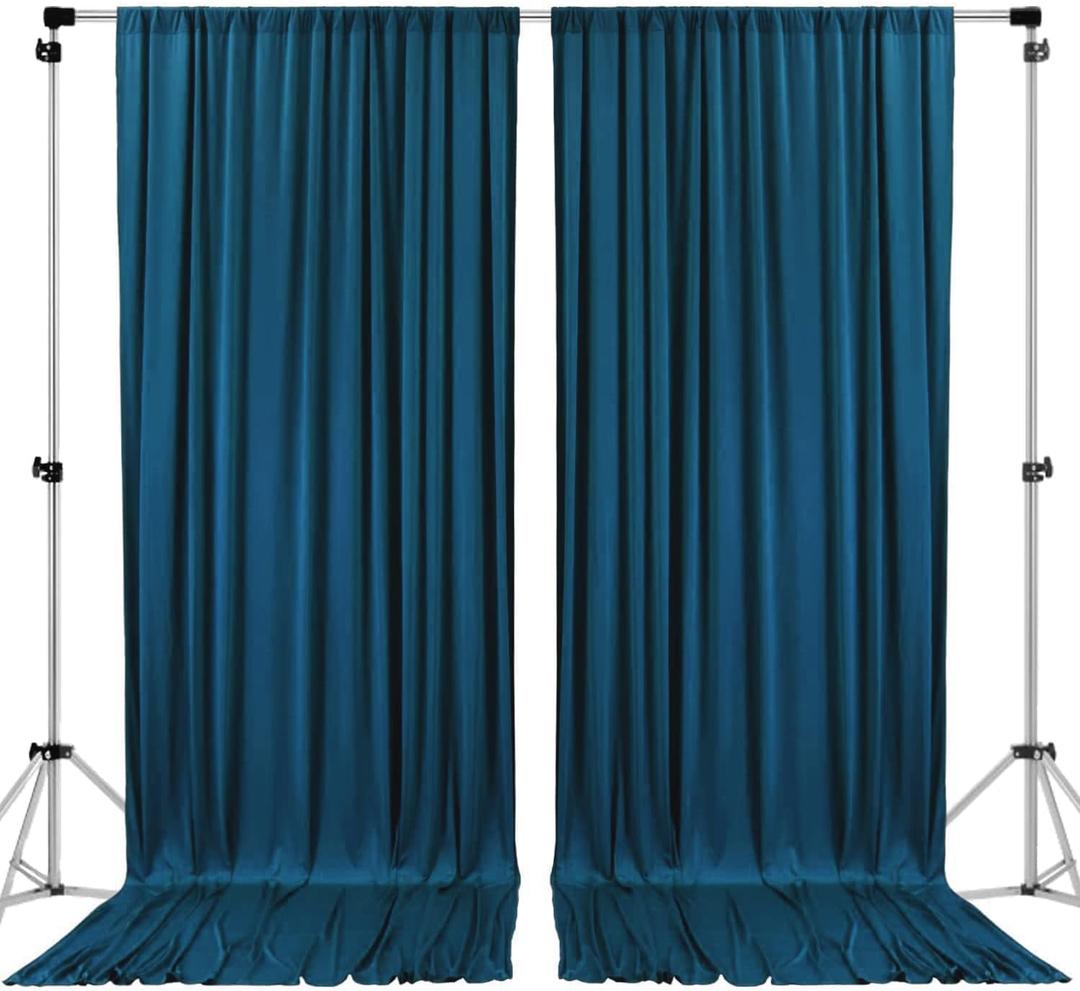 10 feet x 10 feet Dark Teal IFR Polyester Backdrop Drapes Curtains Panels with Rod Pockets - Wedding Ceremony Party Home Window Decorations (60"W x 120"L (Pack of 2))