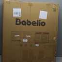 Babelio Baby Gate with Adjustable Cat Door,29-43" Auto Close Durable Pet door for Stairs,Doorways and House,Pressure Mounted,Easy Install,Effortless Walk Thru,White