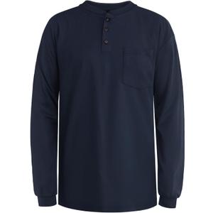 Welding Jacket 5.5oz FR Shirts for Men, Flame Resistant Shirts with Long Sleeves, Lightweight Men's Fire Retardant Welding Shirts for Men, Navy-HL S