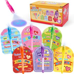 Aviski 32Pcs Kids Valentines Day Gifts for Classroom - Valentine Cards with Pens Novelty Toys for Boys Girls Exchange Gifts, Party Favor Prizes, Valentines Greeting Gifts