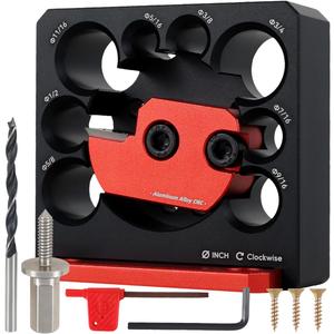 Dowel Maker Jig Kit 5/16-3/4inch Adjustable Dowel Maker Cutter 8 Holes Aluminum Alloy Round Rod Sticks Maker Jig Electric Drill Rod Auxiliary Tool for Round Rod
